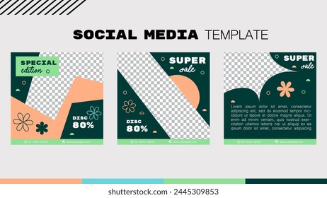 Geometric social media template design earth color . vector illustration. The concept of a background banner advertising.
