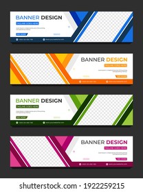 Geometric Social media web banner template design. Modern design. Vector illustration