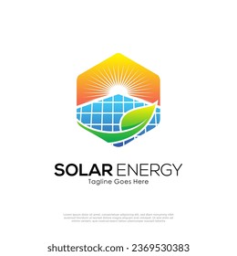 Geometric Solar Energy Logo Vector Design Template