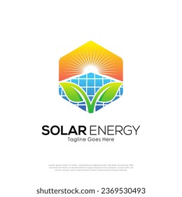 Geometric Solar Energy Logo Vector Design Template