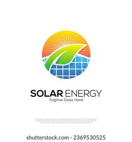 Geometric Solar Energy Logo Vector Design Template