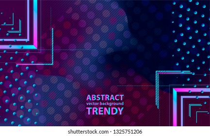 Geometric space lines volume abstract background dark blue banner trend points