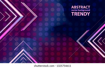Geometric space lines volume abstract background dark blue banner trend gradient business neon