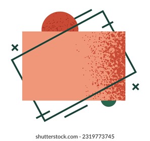 Burbuja de habla geométrica. Resumen del marco de texto moderno, doodle pegatina de color dinámico ilustración vectorial plana