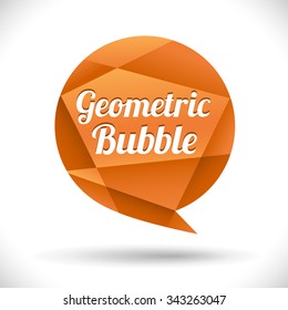 Geometric Speech Bubble - Orange geometric speech bubble. Colors are just a few global swatches.  All elements are separate.  File is layered for easy editing.