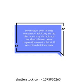 Geometric speech Bubble. Space for quote and text. Vector illustration.