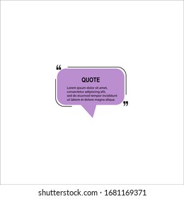 Geometric speech Bubble. Space for quote and text. Vector illustration