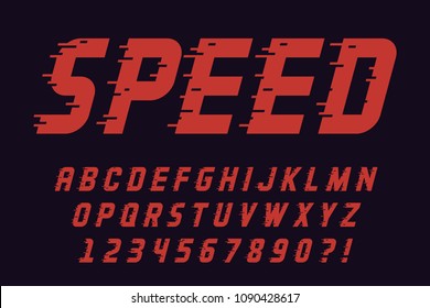 Geometric Speed Font Modern Sport Design Stock Vector (Royalty Free ...