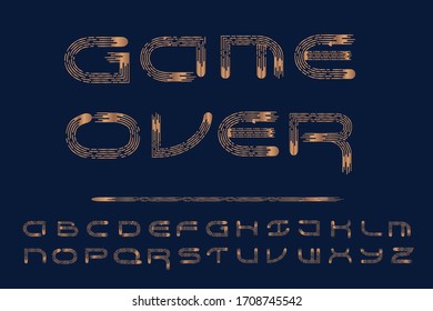 Geometric and speedy vector typeface Game Over for logo and video games. Drawn with lines and dots
