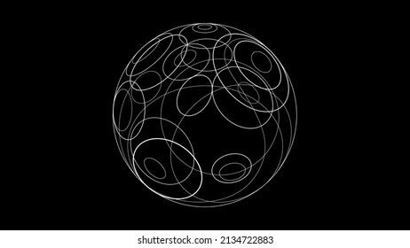 Geometric sphere cycle and line elements abstract background