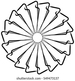 Geometric spiral. Abstract circular mandala. Esoteric motif.