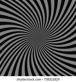 Geometric spiral background - vector illustration from grey twisted rays