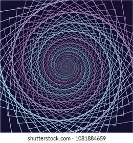 geometric spiral in dark background