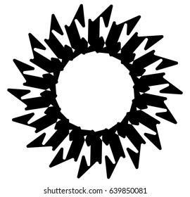 Geometric spiral element series. Abstract swirl, twirl graphics with rotating radial lines