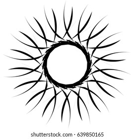 Geometric spiral element series. Abstract swirl, twirl graphics with rotating radial lines