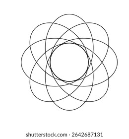 Geometric spiral pattern. Circular line design. Linear vector mandala. Abstract rotation shape.
