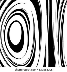 Geometric spiral pattern with concentric circles, rings. Abstract monochrome line vector illustration background