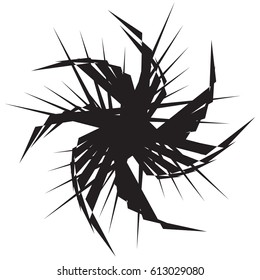 Geometric spiral shape. Motif with circular elements. Abstract geometric illustration.