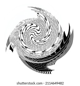Geometric spiral, swirl, twirl, Abstract cochlear, helix volute element