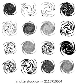Geometric spiral, swirl, twirl, Abstract cochlear, helix volute element