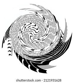 Geometric spiral, swirl, twirl, Abstract cochlear, helix volute element