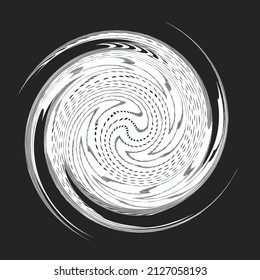 Geometric spiral, swirl, twirl, Abstract cochlear, helix volute element