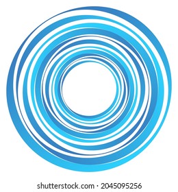 Geometric spiral, swirl, twirl circles. Abstract circular illustration. Twist, spin, rotation effect circles
