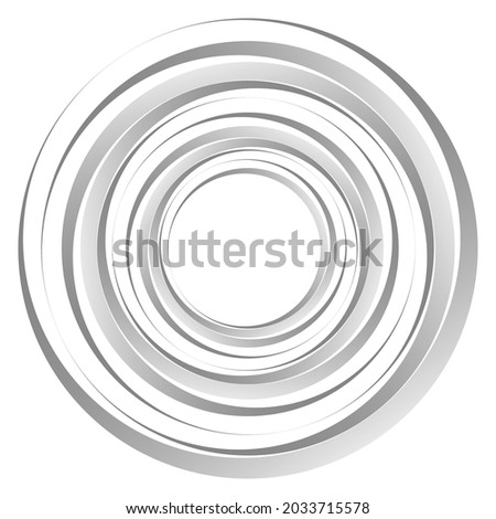 Geometric spiral, swirl, twirl circles. Abstract circular illustration. Twist, spin, rotation effect circles