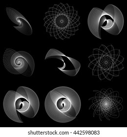Geometric spiral. Volute, helix elements. Abstract geometric illustration.