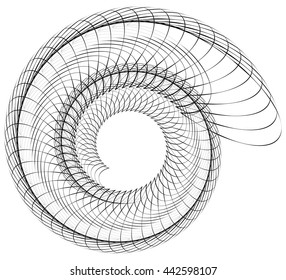 Geometric spiral. Volute, helix elements. Abstract geometric illustration.