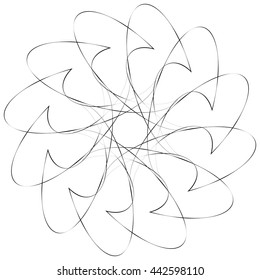 Geometric spiral. Volute, helix elements. Abstract geometric illustration.