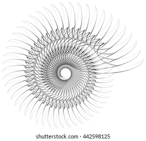 Geometric spiral. Volute, helix elements. Abstract geometric illustration.