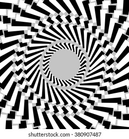 Geometric spiral, vortex on gray