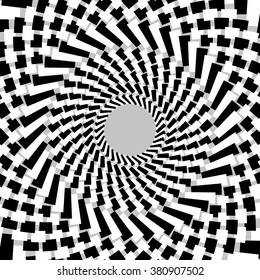 Geometric spiral, vortex on gray