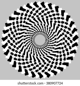 Geometric spiral, vortex on gray