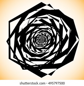 Geometric spiral-like shape. Random abstract edgy element.