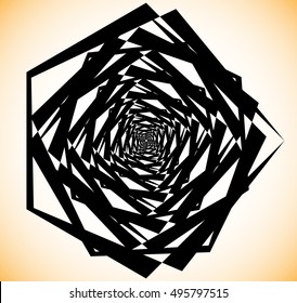 Geometric spiral-like shape. Random abstract edgy element.