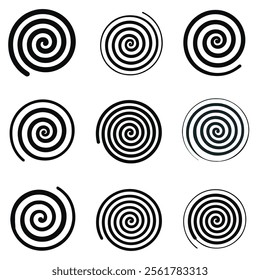 geometric spirals vector. abstract spiral 