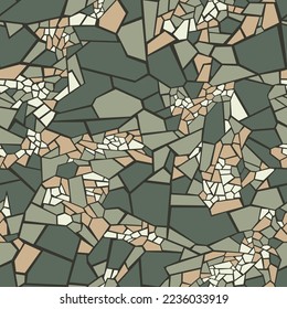 Geometric split tiles camouflage seamless pattern. Abstract modern endless military texture for fabric and fashion print. Vector background.