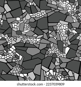 Los mosaicos geométricos divididos camuflan un patrón sin fisuras. Resumen de textura militar interminable moderna para tela y estampado de moda. Fondo vectorial.