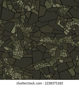 Geometric split tiles camouflage seamless pattern. Abstract modern endless military texture for fabric and fashion print. Vector background.