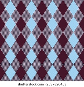 Geometric Squad Tricot Fabric Seamless Pattern