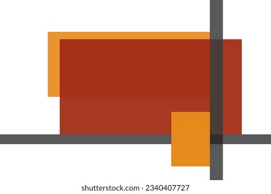 Geometric of square artwork. Design mondrian black, yellow and red on white background. Design print for illustration, textile, painting, wallpaper, background. Set 2
