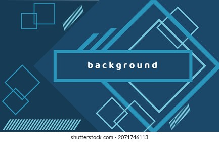 geometric square background vector, blue square background is good for presentations, brochures, banners