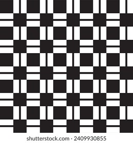 vector de diseño de patrón blanco y negro sin fisuras de ladrillo cuadrado geométrico