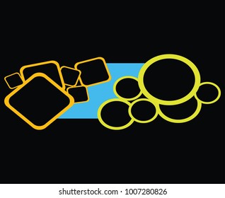Geometric square and circle in black background logo design