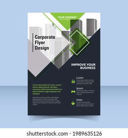 geometric square corporate flyer template design