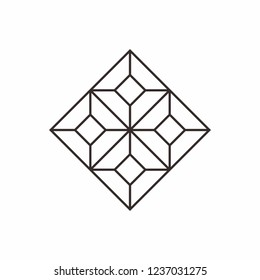 Geometric Square Cross Pattern Business Company Stock Vector Logo Design Template