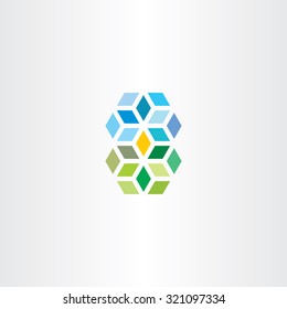 geometric square cube vector abstract logo box