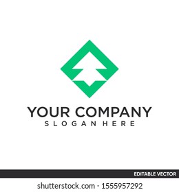 geometric square diamond pine tree logo
